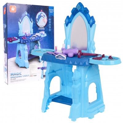 Modrý toaletný stolík pre princeznú